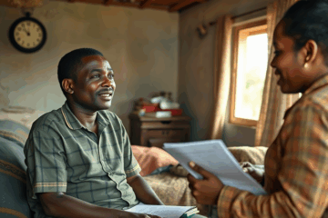 Illustration d'une personne recevant un prêt personnel en situation d'urgence financière.