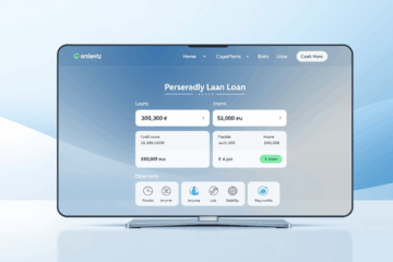 Illustration du prêt personnel en ligne avec une évaluation de score améliorée.