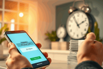 Illustration d'un prêt personnel via une application avec libération rapide.