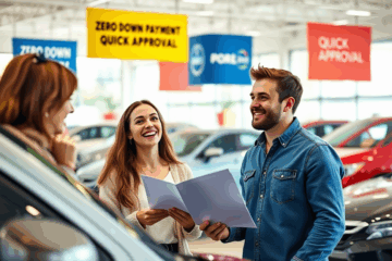 Illustration sur le financement automobile avec approbation rapide et sans acompte.