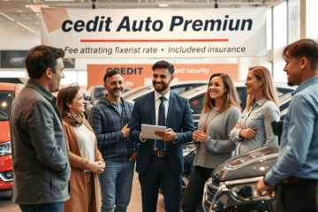 Illustration d'un crédit auto premium avec assurance incluse et taux fixe