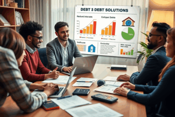 Image illustrant le regroupement de dettes avec des intérêts réduits.